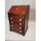 Georgian inlaid mahogany fall front bureau.