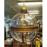 Bronzed metal globe hall lantern.