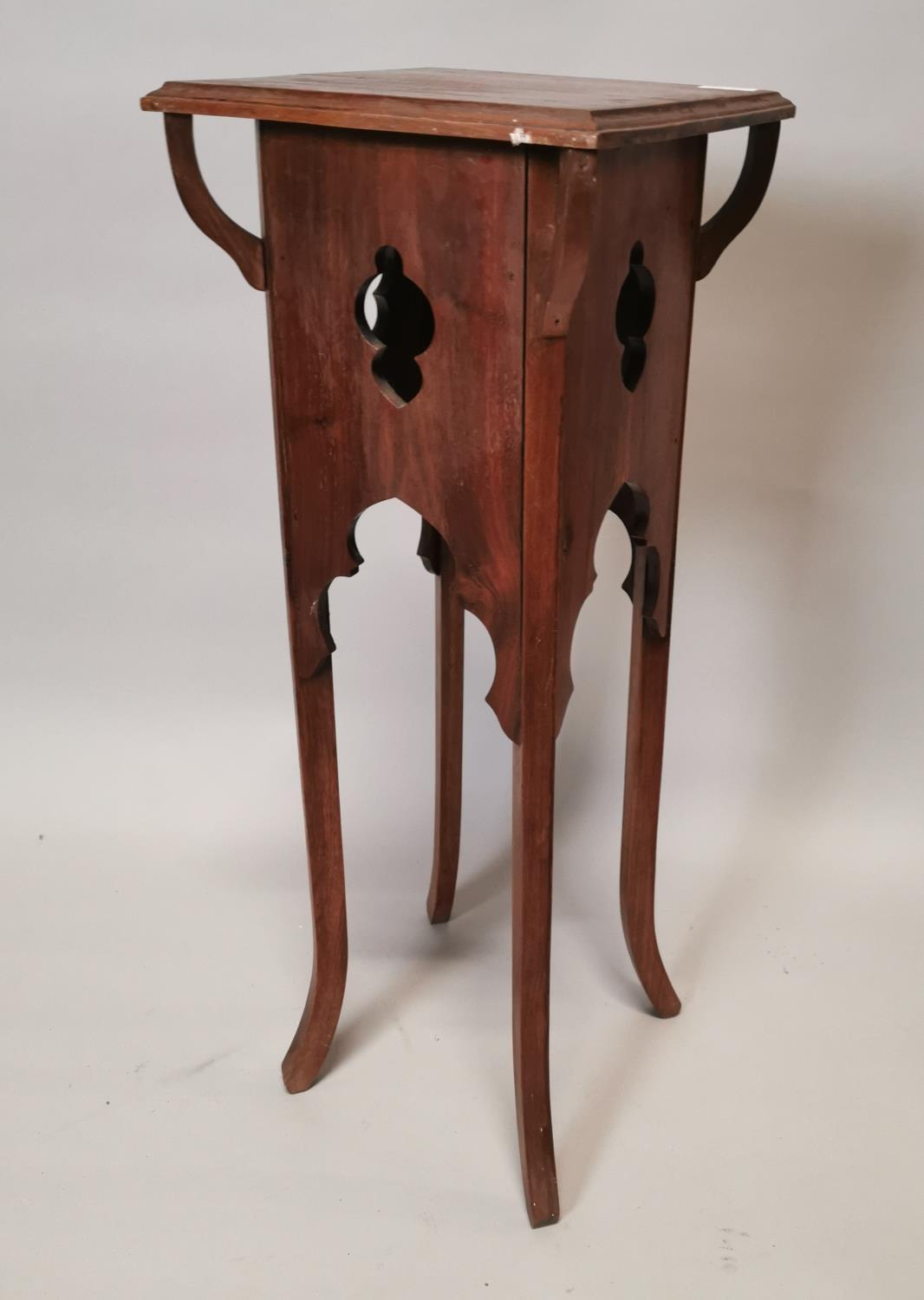 Edwardian mahogany jardinière stand.