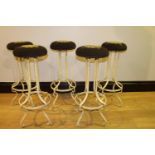 Set of five metal high stools