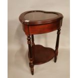 Mahogany heart shaped jewellery display table.