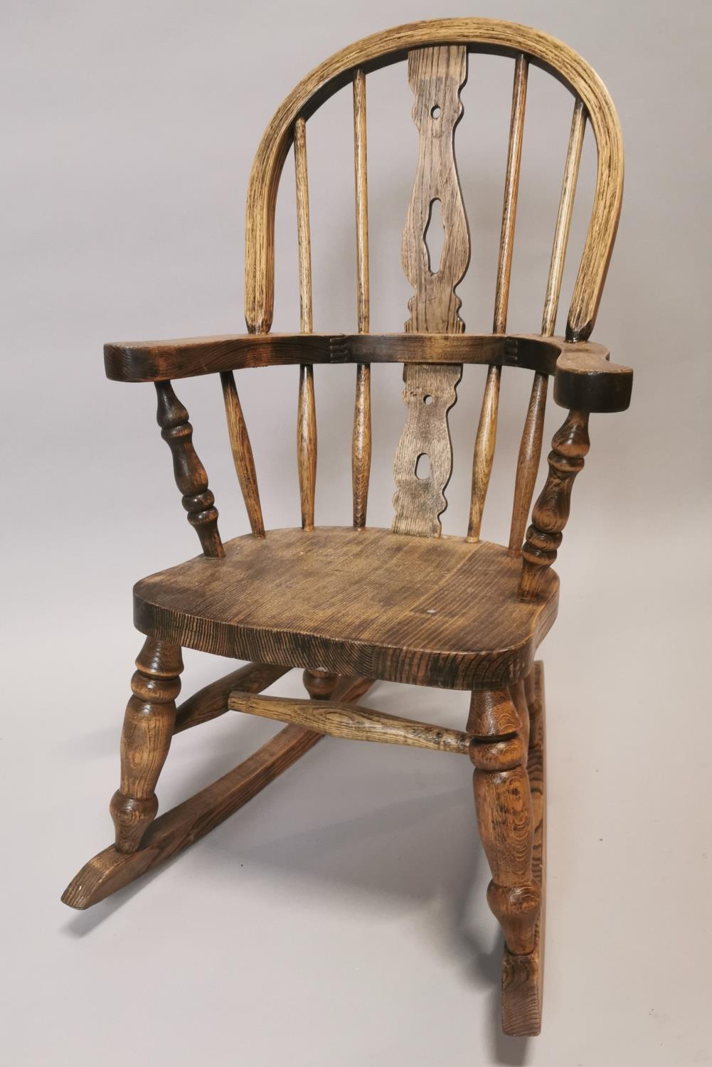 Elm Windsor child's rocking chair - Image 2 of 3