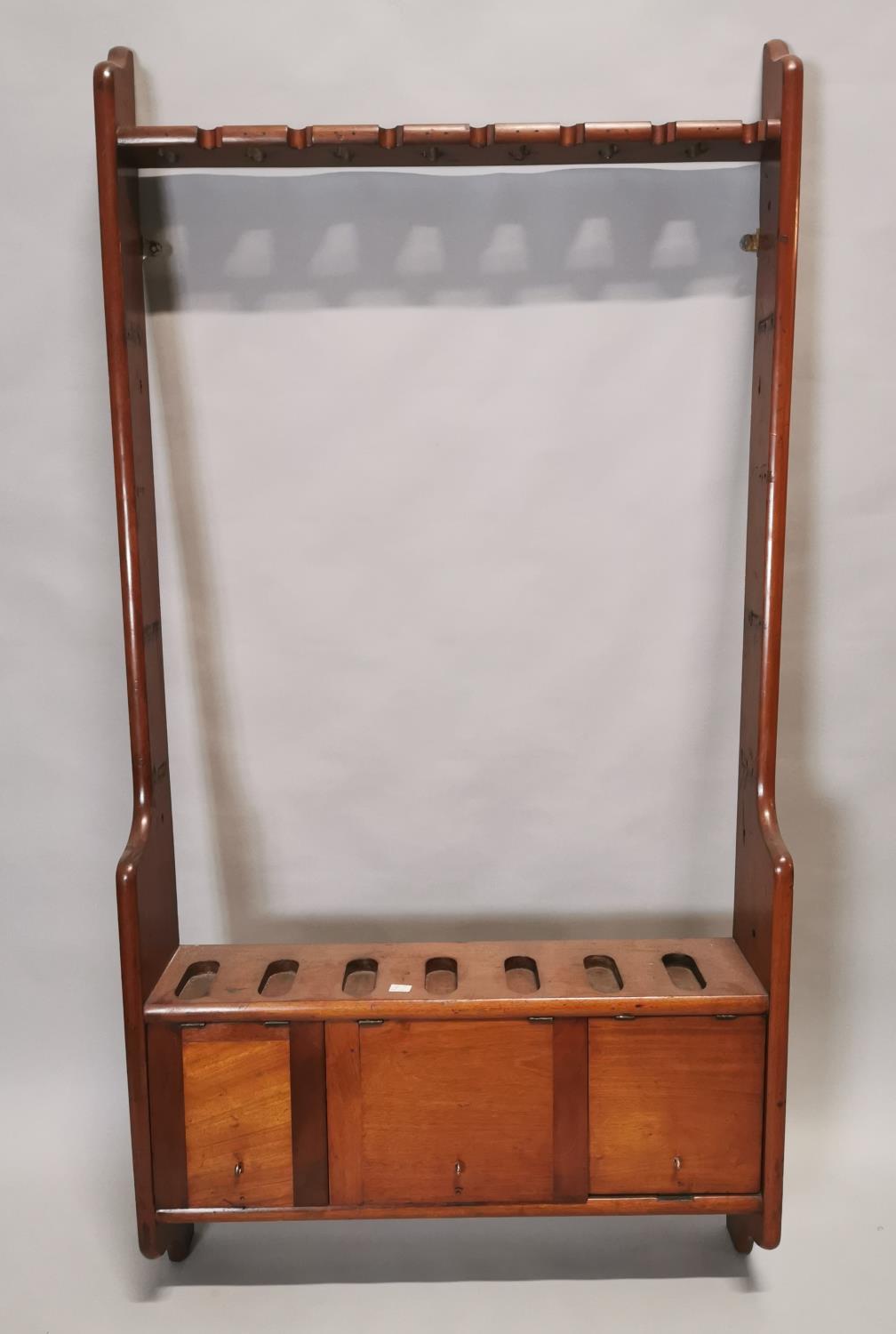 19th C. mahogany gun rack.