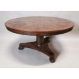 William IV mahogany circular breakfast table.