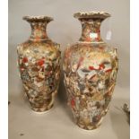 Pair of 19th C. hand painted Oriental vases.