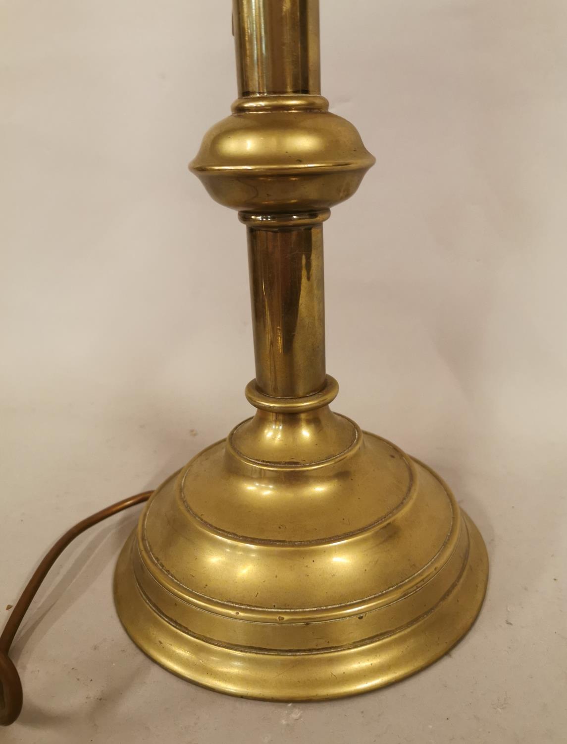 19th C. brass table lamp. - Image 2 of 2