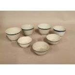 Seven 19th C. Oriental ceramic Saki cups.
