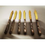Set of six German silver fish knives