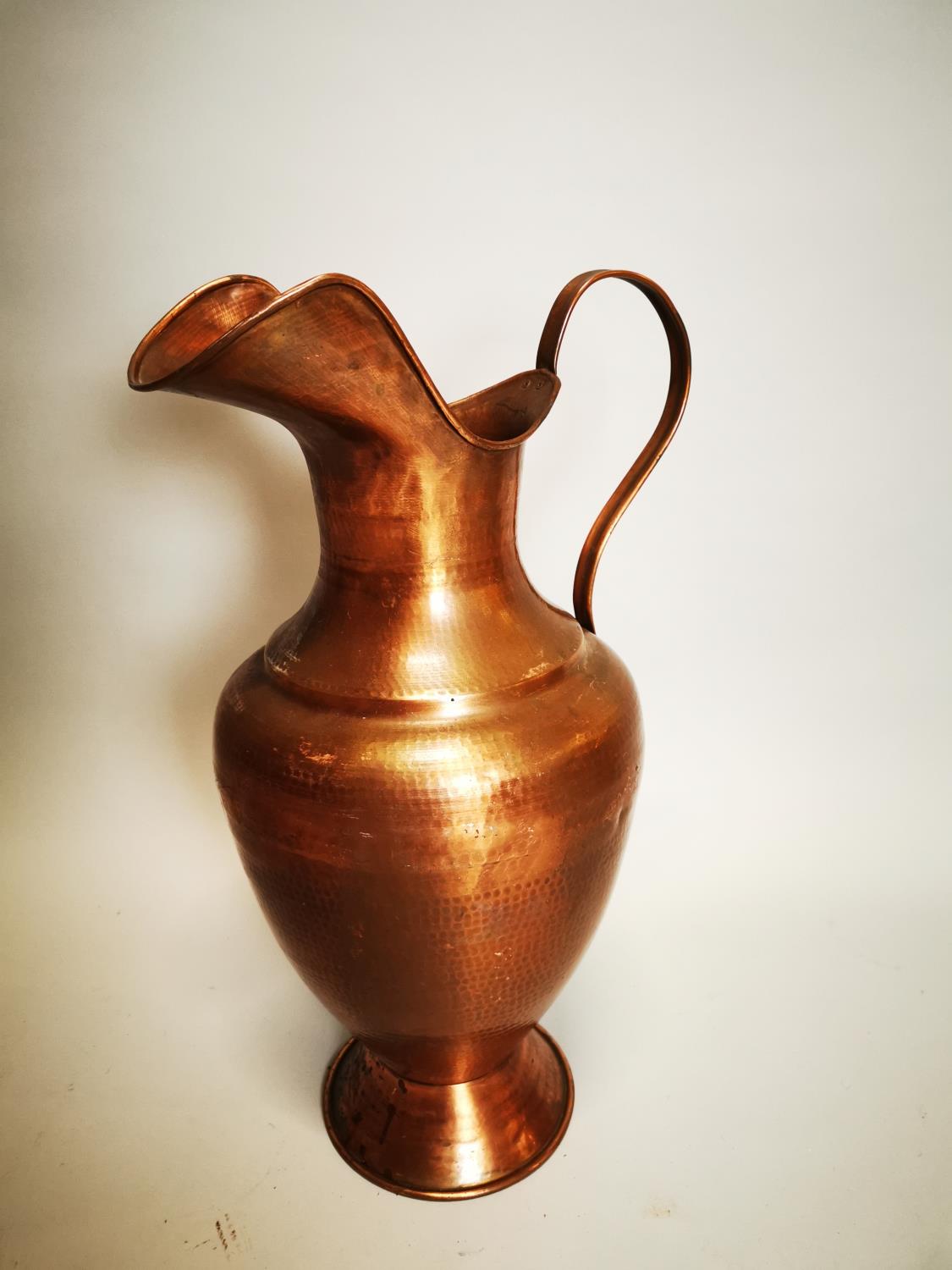 Large early 20th C. copper jug.