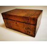 19th C. inlaid mahogany writing box.