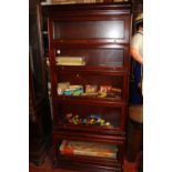 Mahogany five door sectional bookcase.