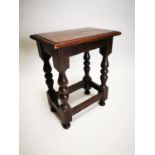 Early 19th C. oak joint stool.