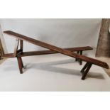 Pair of 19th C. oak benches.