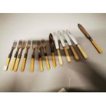 Collection of silver plated fish knives and forks