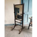 Regency mahogany robing mirror.