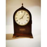 Edwardian inlaid mahogany mantle clock