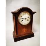 Edwardian inlaid mahogany wall clock.