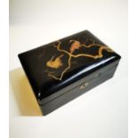 Edwardian lacquered jewellery box.