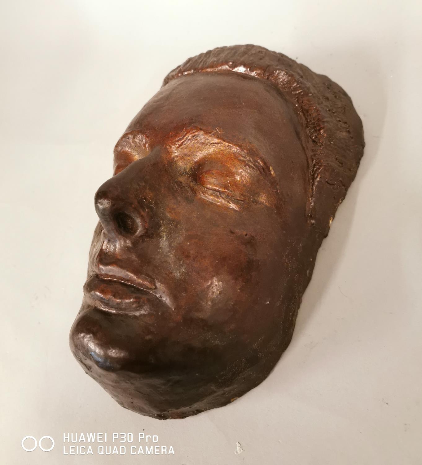 Early 20th C. death mask. - Image 3 of 5