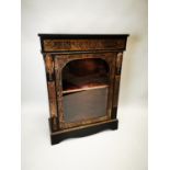 19th C. ebonised and Boulle side cabinet.