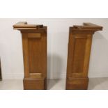 Pair of 19th C. oak corner end panel.