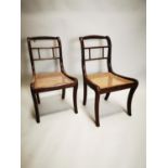 Pair of Regency mahogany side chairs.