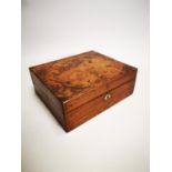 Victorian burr walnut writing box.
