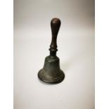 19th C. bronze school bell.