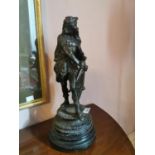 19th. C. Spelter figure of a Warrior.