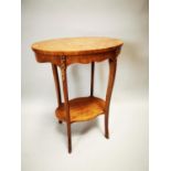 Edwardian kingwood and rosewood lamp table