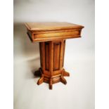 19th C. oak ecclesiastical side table.