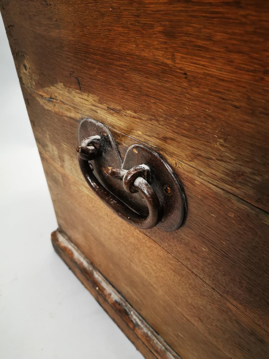 Early 19th C. oak metal bound Estate trunk. - Image 4 of 7