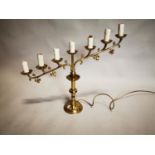 Ecclesiastical brass candelabra.