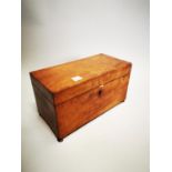 19th C. mahogany and satinwood tea caddy.