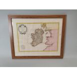 Framed map of Ireland by G Rizzi.