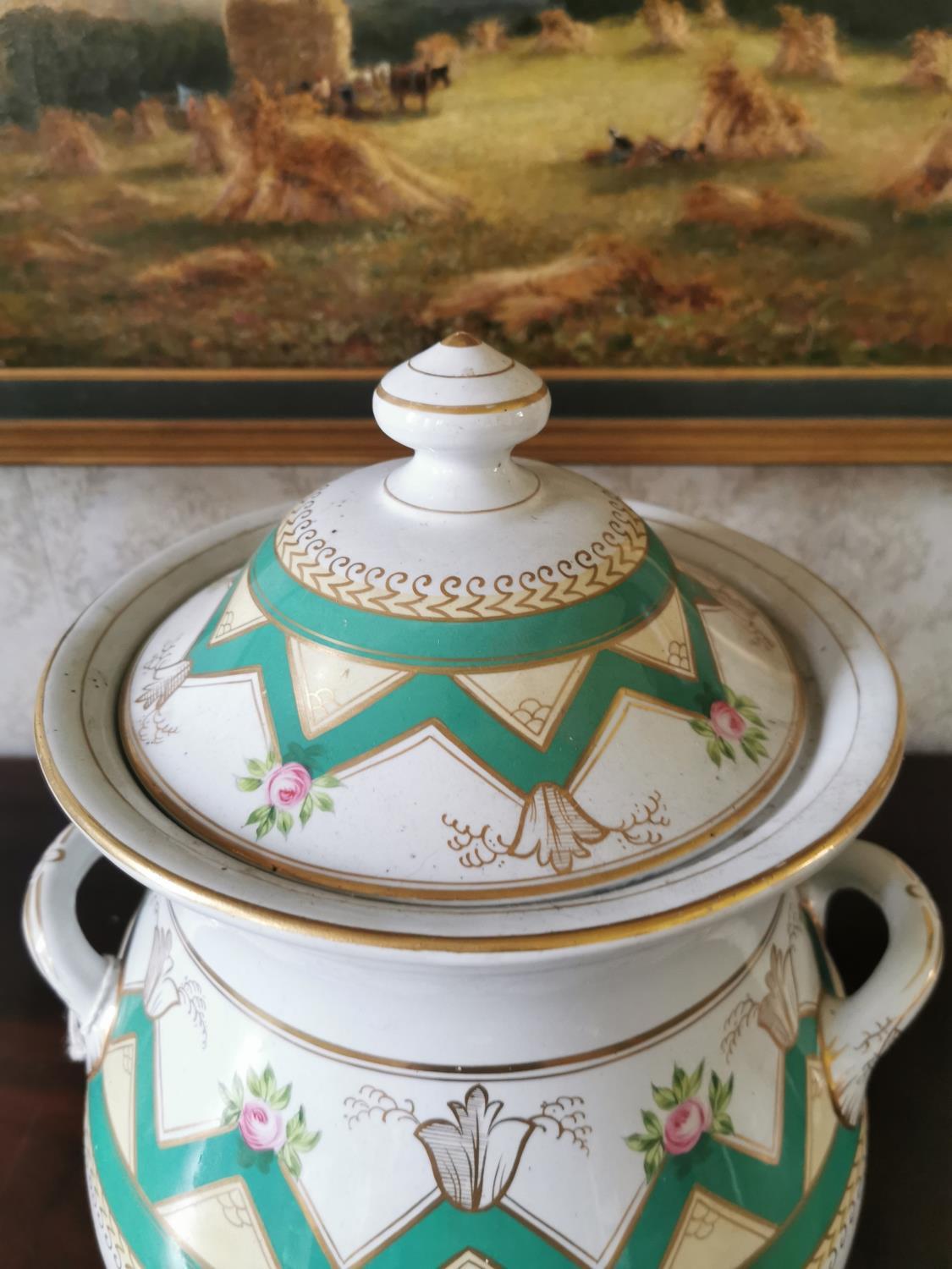 19th. C. ceramic soup tureen. - Image 2 of 3