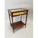 Mahogany and brass display cabinet.