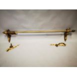 19th C. gilded brass and metal curtain pole.