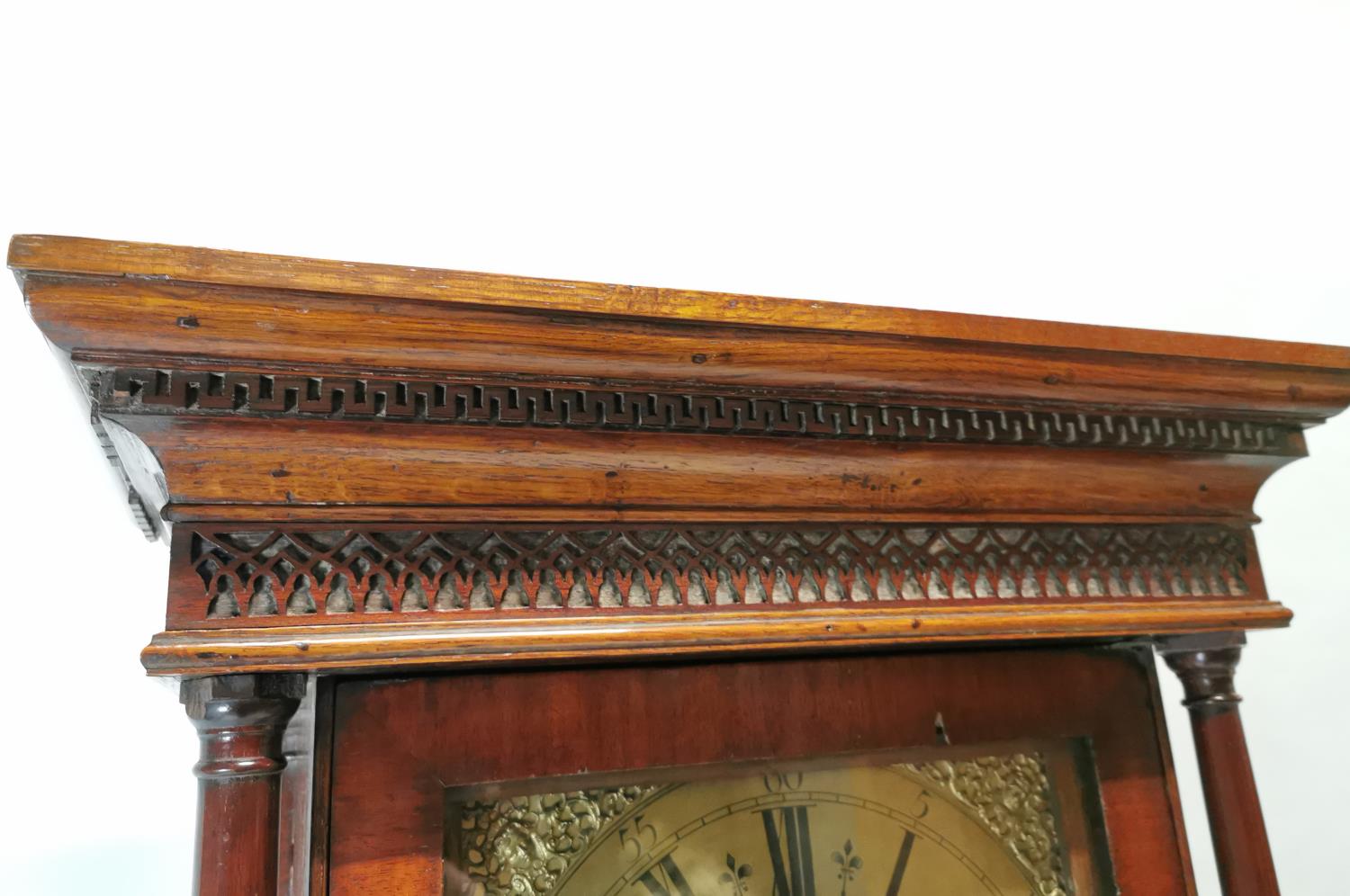 Georgian mahogany and oak Grandfather clock - Image 5 of 9