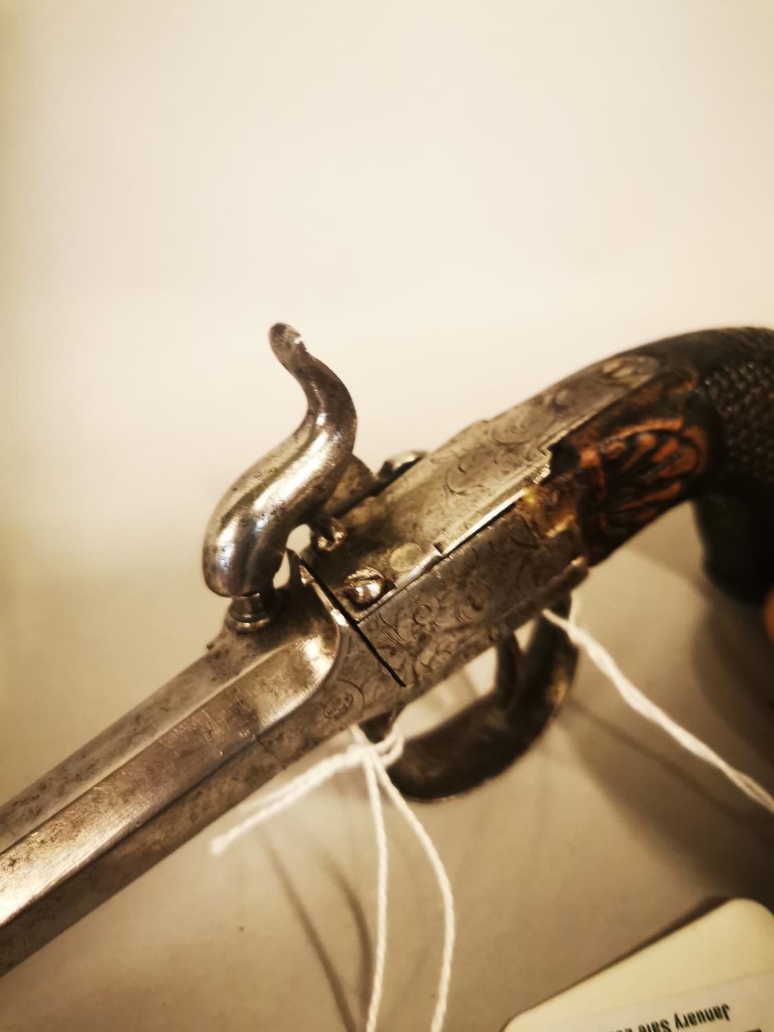 19th C. percussion capped pistol - Image 2 of 3