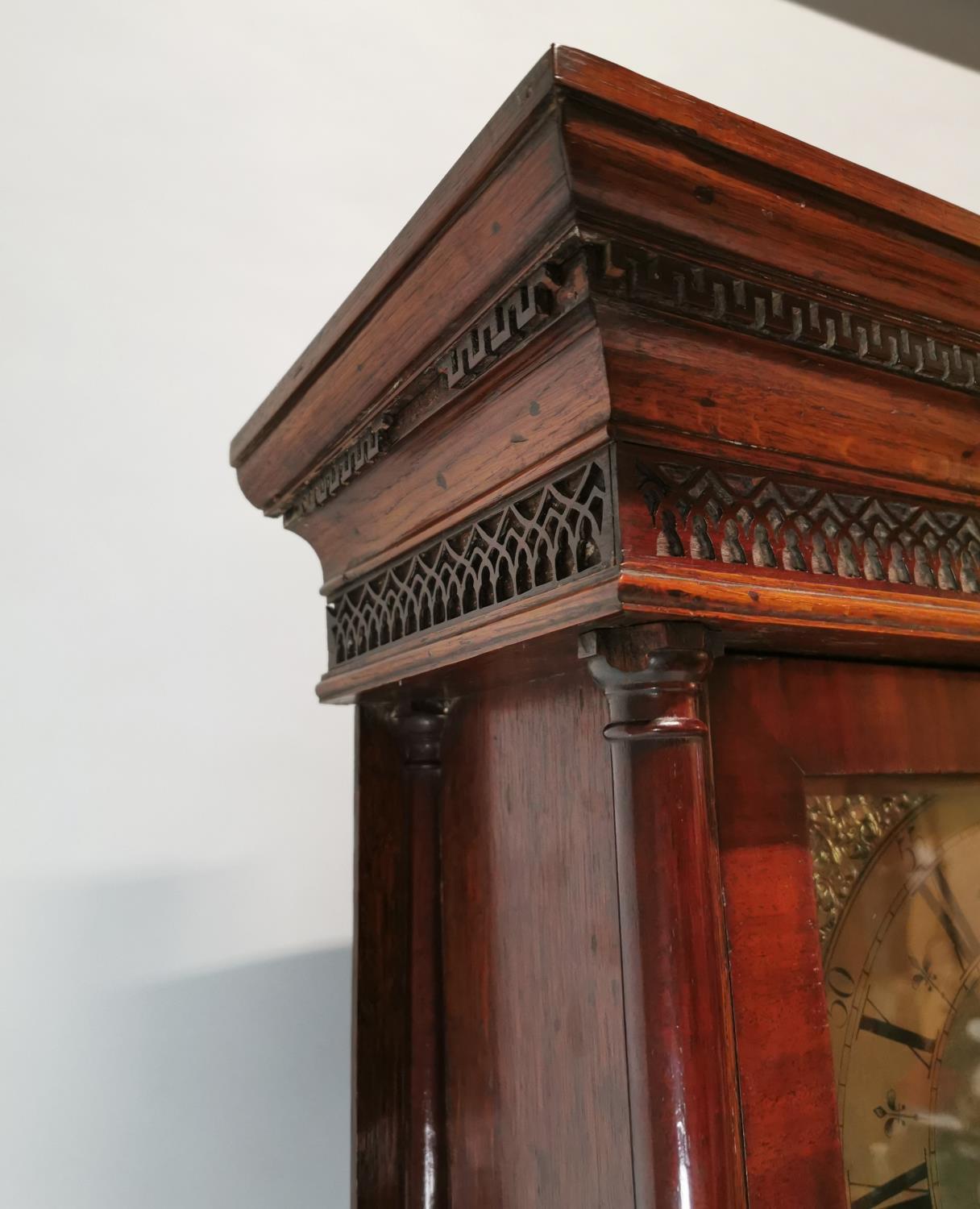 Georgian mahogany and oak Grandfather clock - Image 6 of 9