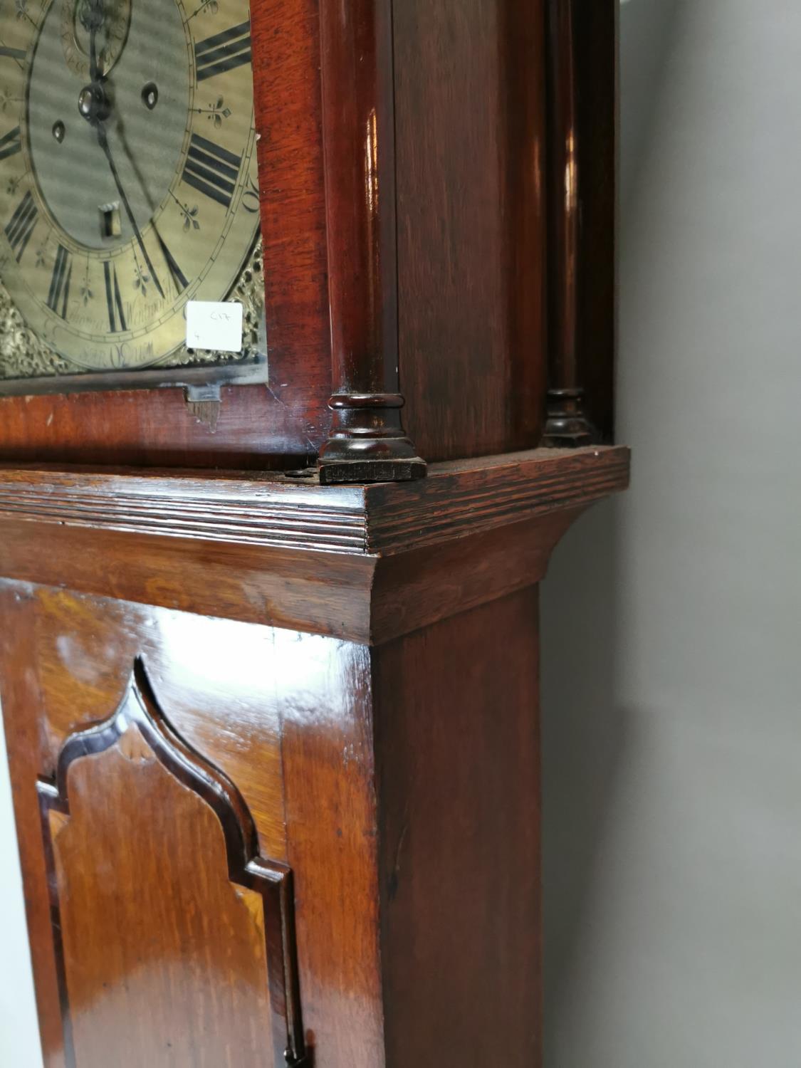Georgian mahogany and oak Grandfather clock - Image 8 of 9