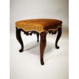 Victorian carved mahogany foot stool.