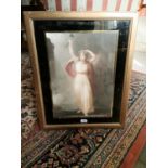 Framed coloured print of a Lady.