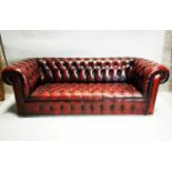 Leather oxblood Chesterfield sofa.