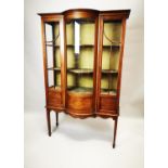 Edwardian inlaid mahogany display cabinet.