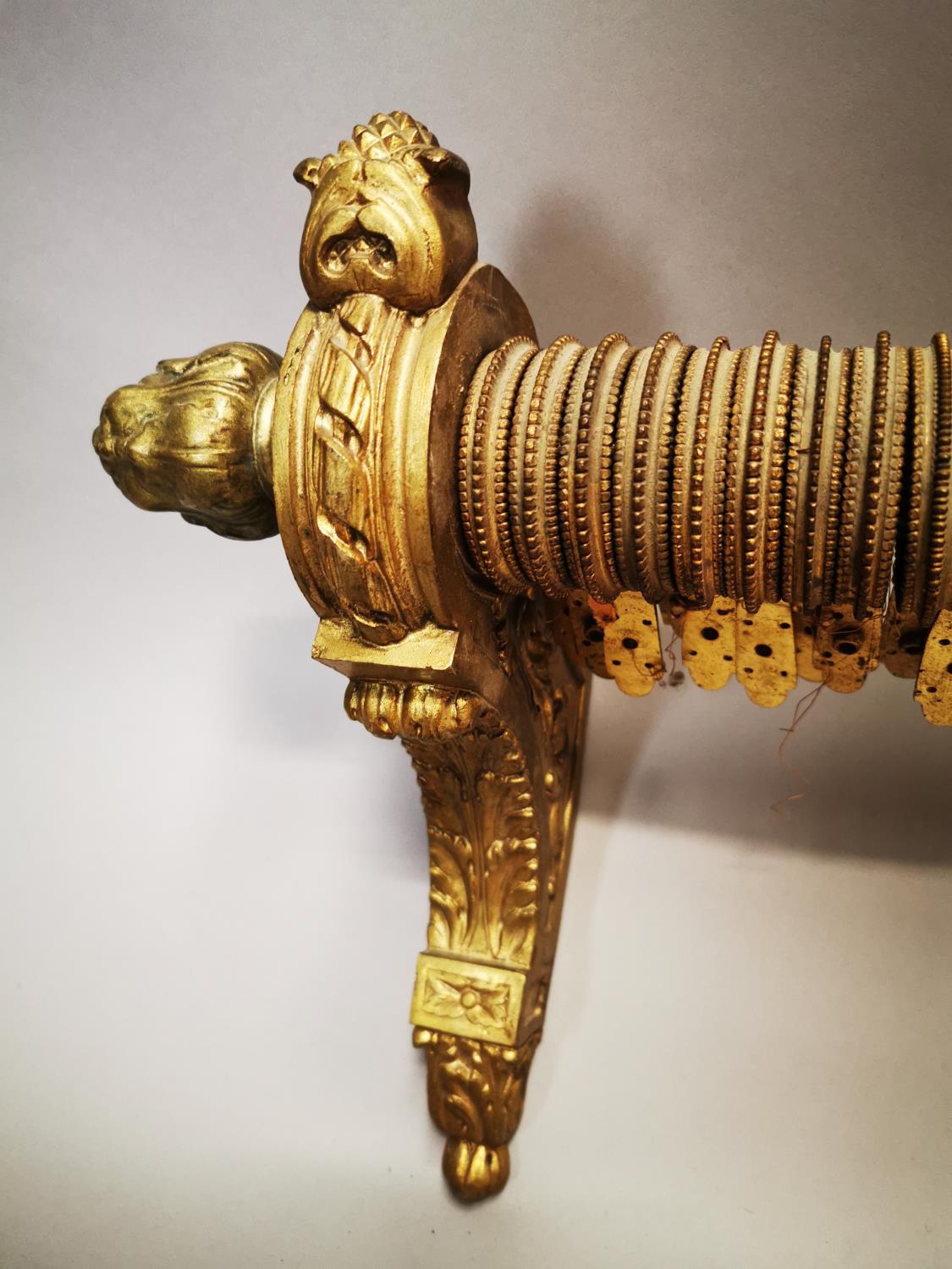 19th C. gilded brass and metal curtain pole. - Image 4 of 4