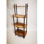 Edwardian walnut three tiered whatnot.