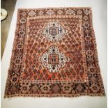Hand knotted Persian rug.