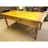 19th C. draw leaf elm Farmhouse table.